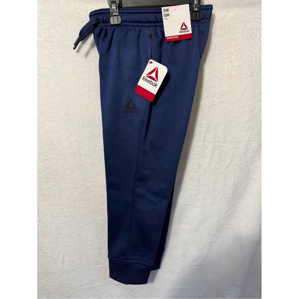 Reebok Navy Slim Athletic Joggers with Logo